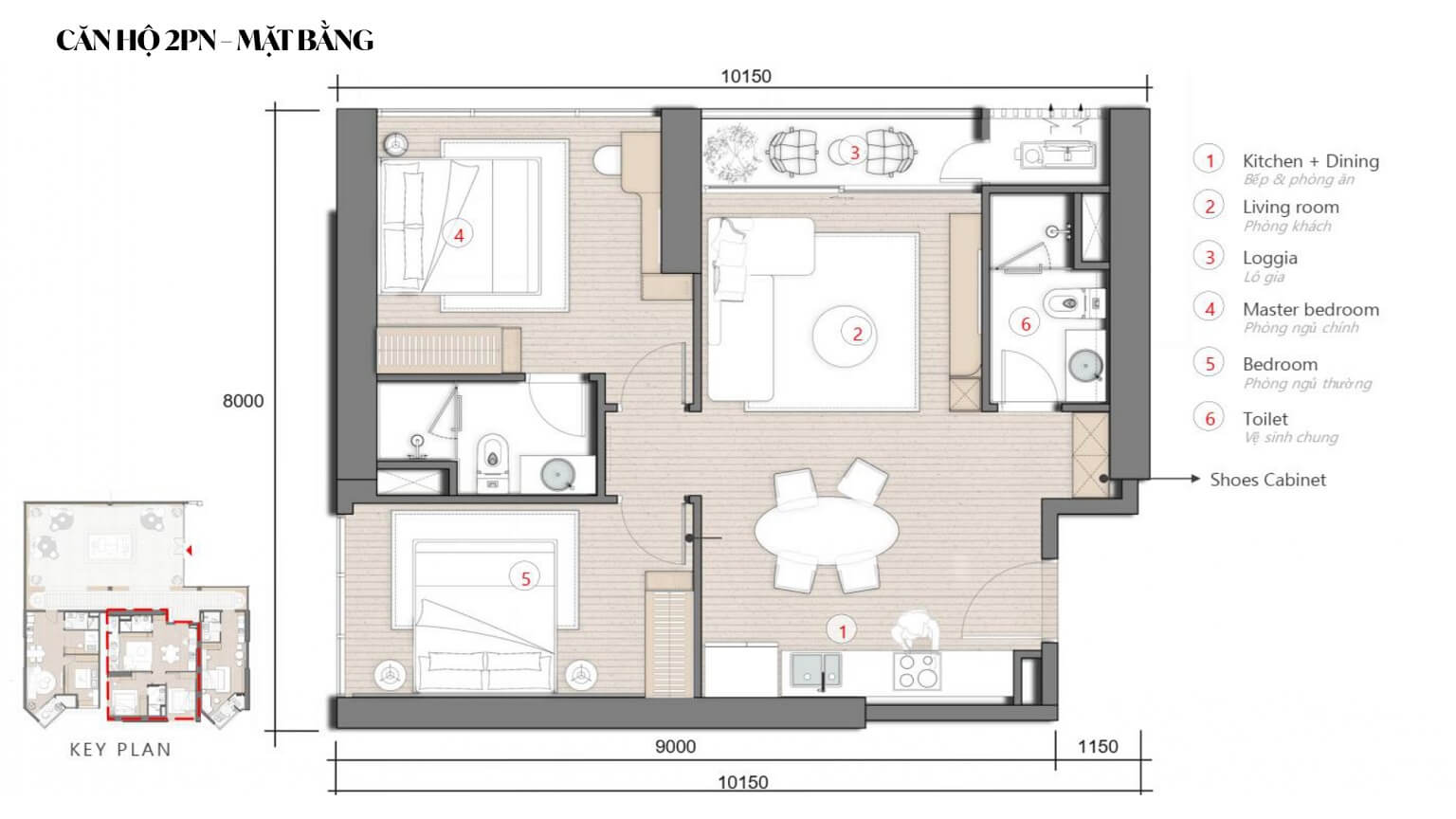 thiết kế căn hộ 2 ngủ Imperia Holiday hạ long